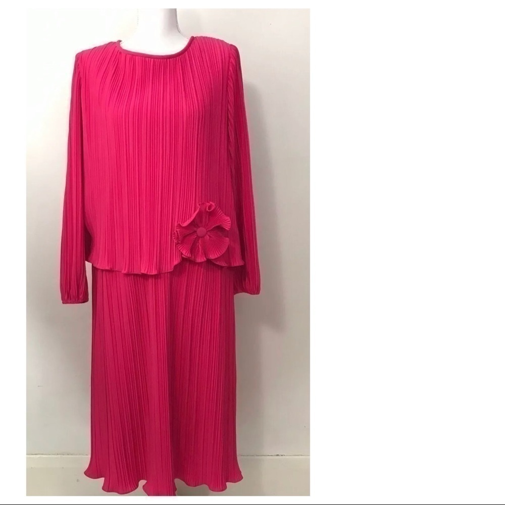 Vintage Mister Jay Large Dark Pink Fuchsia Dress